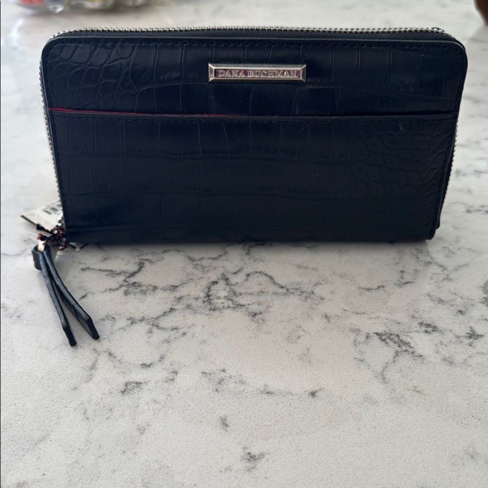 Dana Buchman Black Croc-Embossed Wallet